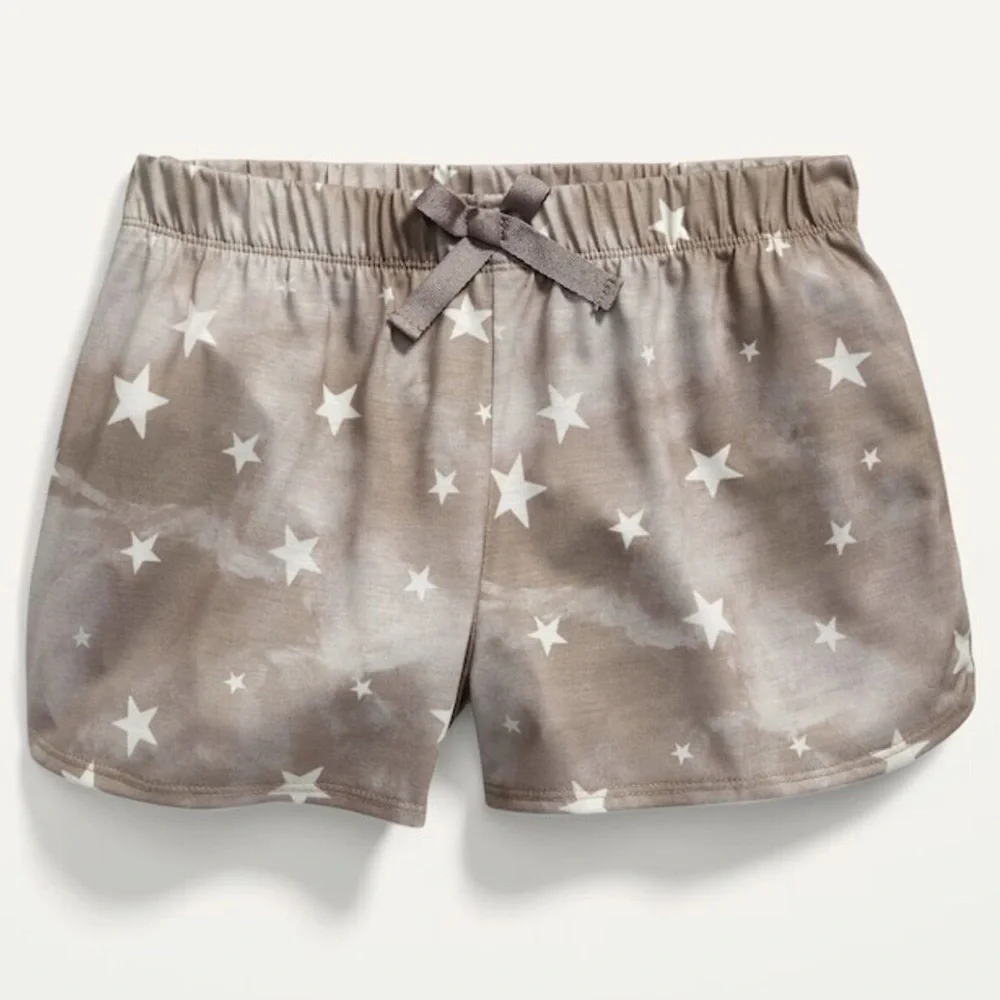 Old Navy Girls Printed Pajama Shorts, Big Stars, Size XL (14-16)